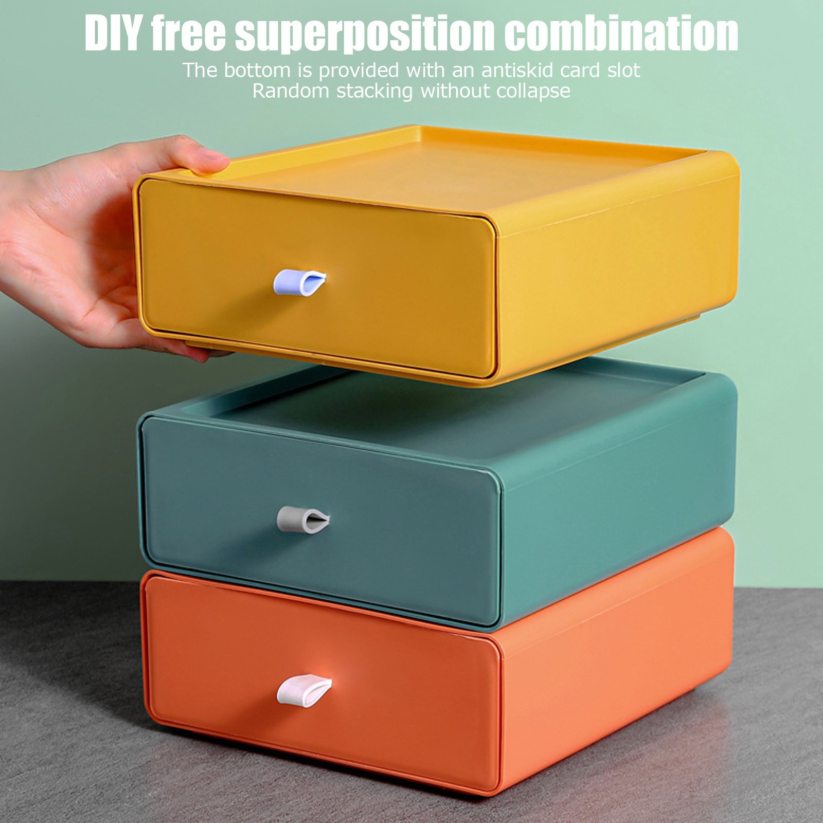 Desktop Storage Box Tetragonum Dust Prevention Free Superposition Combination Fo