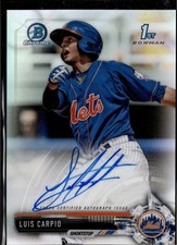 2017 Bowman #CPA-LCA Luis Carpio Chrome Prospect Autographs Refractors #/499