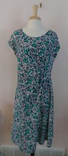 Lands' End L 14-16 Navy Dandelion Twist Waist Knit Dress
