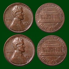 1961 D Lincoln Memorial Cent Penny Lot Of 2 Vf Very Fine Circulated Copper 1c 1961 D Lincoln Memorial Cent Penny Lot Of 2 Vf Very Fine Circulated Copper 1c
