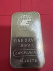 Engelhard 1 oz .999 Fine Silver Bar, vertical design, 'E' in globe