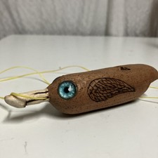 Spangler Hand Made Carved Wood Whistle Duck Works Neck Hanging NM USA
