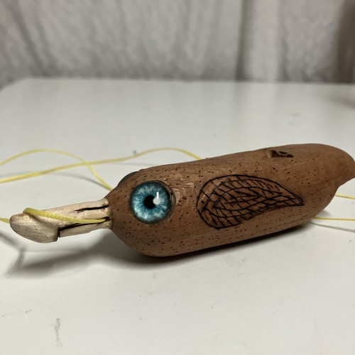 Spangler Hand Made Carved Wood Whistle Duck Works Neck Hanging NM USA