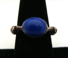 Sterling Silver Rotatable Ring With Blue Lapis Lazuli Stone Insert Size 7.5
