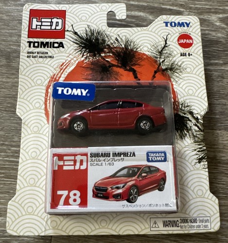 Tomica Japanese - SUBARU IMPREZA 1/63 #78 Red - 2019 Walmart Exclusive! XMAS