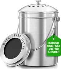 Utopia Kitchen Compost Bin for Kitchen Countertop - 1.3 Gallon Compost Bucket