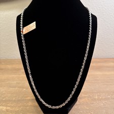 925 Sterling Rope Chain Necklace 24inches 3.5MM 26G Read Description