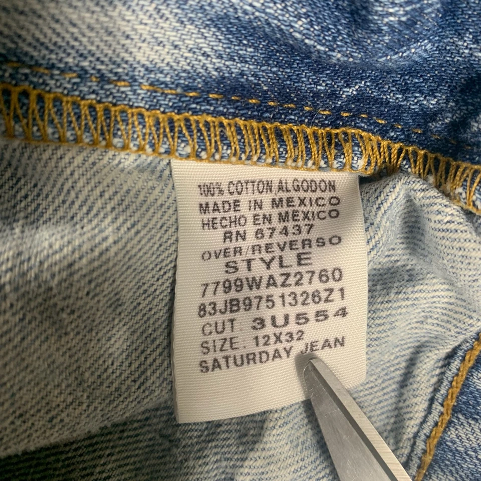 Pantalones Cortos Ralph Lauren Para Mujer 14 33x3 Azul Jean Denim Corte Flecos Envejecidos Y2K Foto 3 de 4