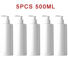 5PCS Refillable Shampoo Lotion Bottles With Pump Dispensers 500ml For Traveling