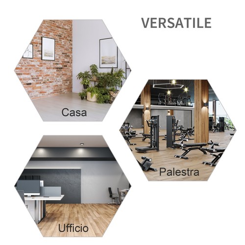 HOMCOM Set 2 Rack Supporto Bilanciere Altezza Regolabile a 12 Livelli in Acciaio - Foto 7 di 10