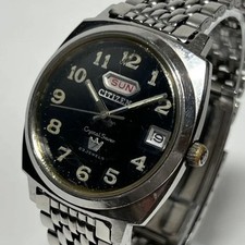 Citizen Crystal Seven DayDate Stainless Steel Watch with Genuine Bracelet Used