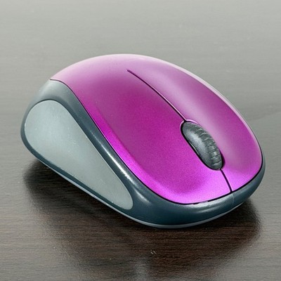 Logitech M317 Wireless Mouse - Metallic Pink / Purple - USB Receiver