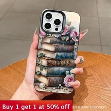 For Apple iPhone 17 Air 17 Pro Max 16 15 14 13 12 Retro Books Shell Phone Cover