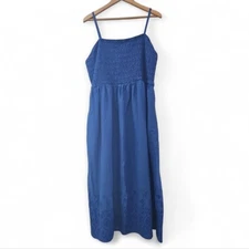 Old Navy Plus Sz 2X Blue Smocked Dress with Pockets Summer Beach Resortwear