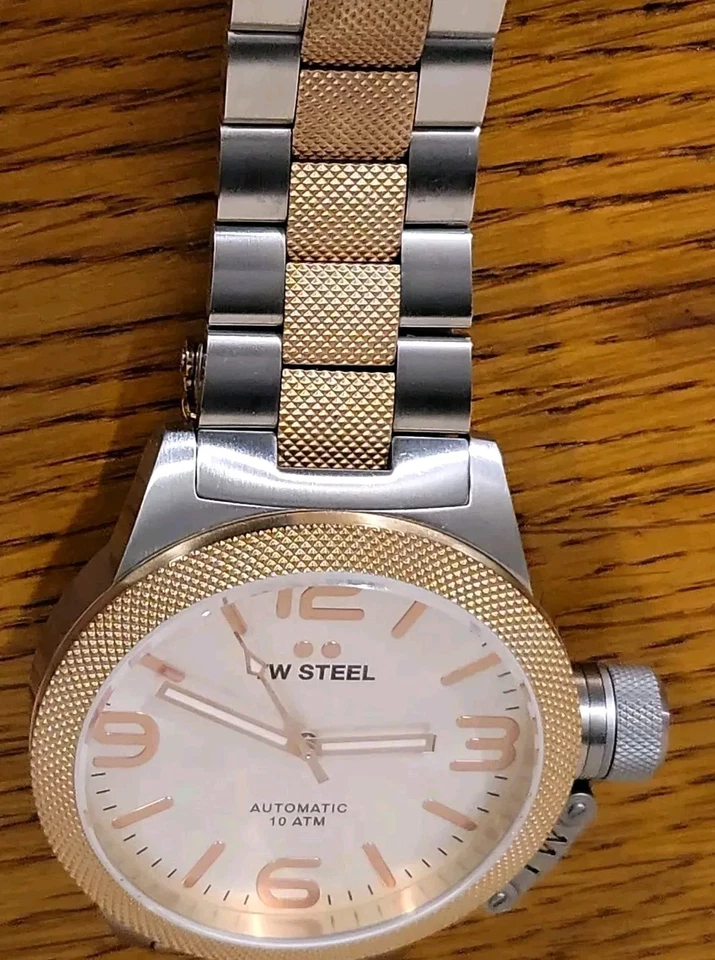 RELOJ AUTOMÁTICO TW ACERO. ESFERA MADREPERLAS CASI COMO NUEVA. CB126 EXTREMADAMENTE RARO  Foto 3 de 4