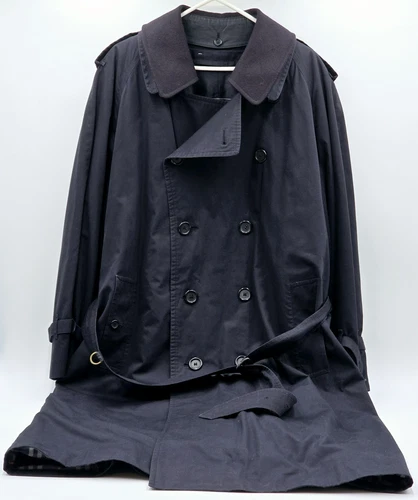 Burberrys Of London Trench Cappotto Uomo Lana Blu Taglia Large 42 Reg