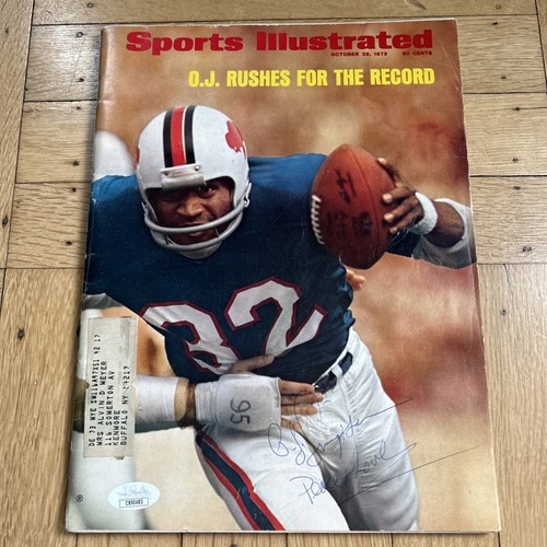 Sports Illustrated Oct 29, 1973 OJ Simpson Rare “Peace + Love” 3 Autos JSA COA - Picture 3 of 11