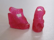 Barbie Doll Fashion Fever Fashionistas Outfits - GLITTER PINK WEDGE SANDAL SHOES