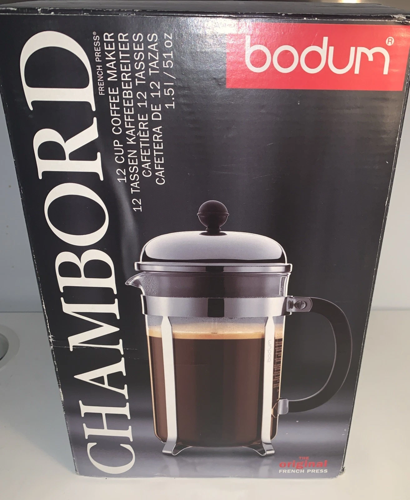 Bodum 12-cup French Press Coffee Maker / Cafetiere Boxed New N