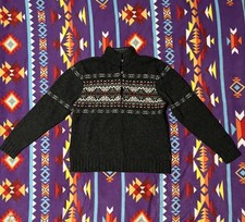 VTG Woolrich Lambs Wool Sweater Pullover Christmas Holiday Snowflake Fair Isle