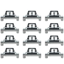 12 PCS Silver Galvanized DIN Rail Mount Terminal Blocks End Stopper Screw Type
