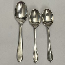 Silver-plate Baby Spoons HA EA FA EP A1 3 7/8" and 3 1/2" Lot of 3