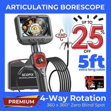 5FT Semi Rigid Articulating Borescope Camera 360 Joystick Endoscope Ralcam