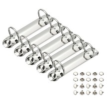 5 Set 1" B7 2 Hole O Ring Binder Mechanisms, 30mm Silver Tone