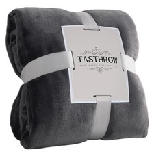 Grey Soft Plush Cozy Fleece Flannel Lightweight Throw Blanket 50x60 Inch