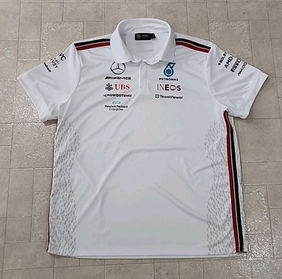 Mercedes AMG Polo Shirt Mens XXL White Petronas Tommy Hilfiger