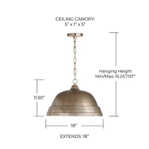 Capital Lighting 330311 Sedona 1 Light 18"W Pendant - Picture 2 of 13