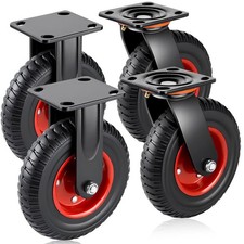 6 inch Pneumatic Caster Wheels Set of 4 All Terrain Off Road
