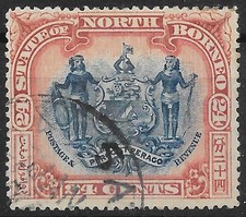 NORTH BORNEO SG111a 1897 24c BLUE & LAKE p16 USED