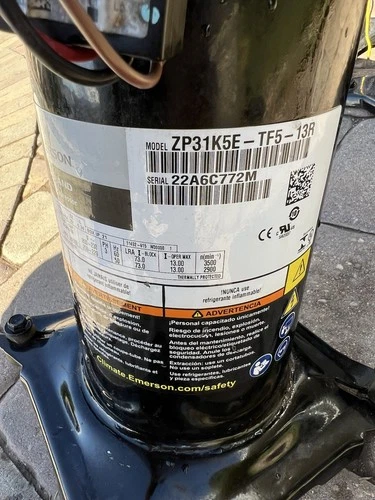 Copeland , Compressor ZP31K5E - TF5-13R - 3 PH year 2022 - R410A 208/230v