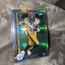 Topps 2025 Chrome Kaleb Johnson Rookie Holo #323 Pittsburgh Steelers Football