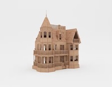 Viktorianisches Puppenhaus Laser geschnitten Holz 3D Modell/Puzzle Kit