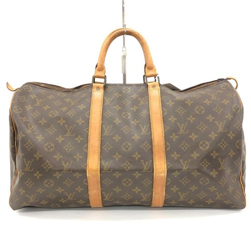 Louis Vuitton Keepall 50 M41426 Monogram Boston Travel Bag Padlock Key Bag