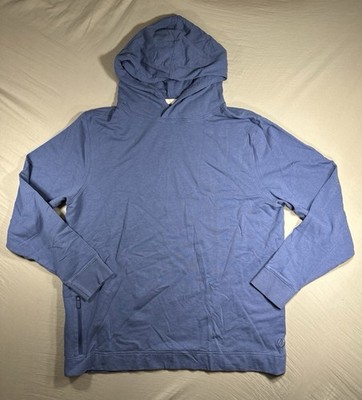 tasc Performance Venture Fleece Bamboo MOSOtech Hoodie Men's XL Blue Org Cotton