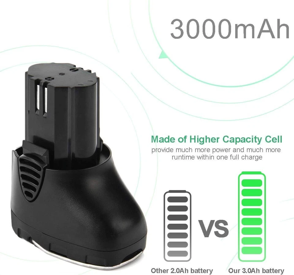 10.8V Li-ion Battery 3.0Ah Replacement for Dremel Cordless Tools with Charger - Image 4 of 4