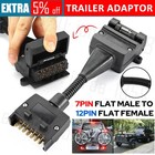 12 PIN FEMALE SOCKET TO 7 PIN FLAT PLUG TRAILER ADAPTOR CARAVAN WIRING CONNECTOR