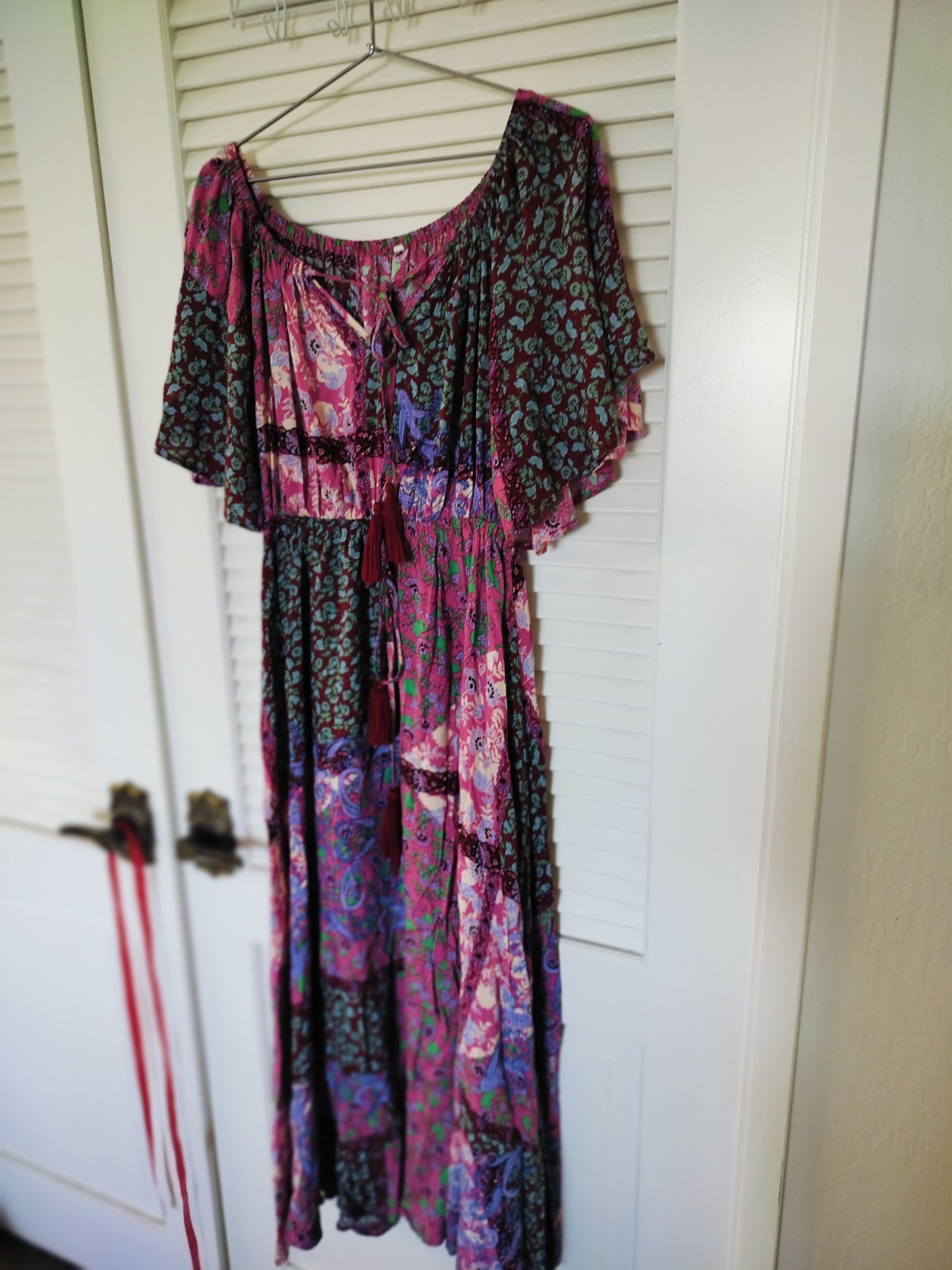 Women's 100% Rayon Multicolor Patchwork Western P… - image 1