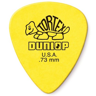 Dunlop Tortex Standard Guitar Picks, .73mm Gauge, Yellow, 72-Pack