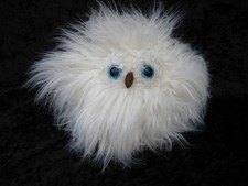 Jellycat London Olive Owl Fluffy Long Hair Cream Plush Blue Eyes 6" EUC Retired