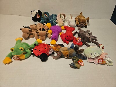 Lot of 15 Misc TY Beanies 13w tags 2 w/o tags