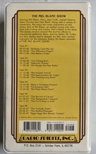 The Mel Blanc Show 6 Audio Cassettes Set 9 Hours Vintage Programs RARE 1946-47 - Picture 4 of 5