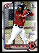 2022 Bowman #BP-80 Junior Sanquintin Prospects Card Cleveland Guardians