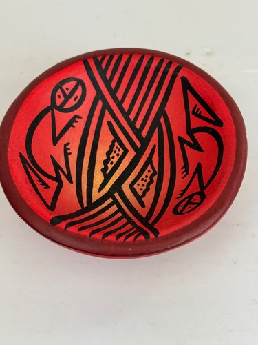 Ciotola ceramica decorativa argilla rossa nativi americani sud-occidentali vintage - Foto 1 di 4