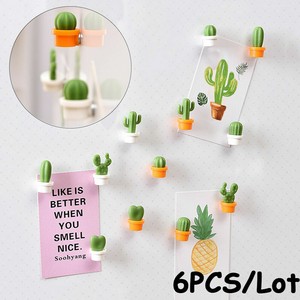 6Pcs 3D Mini Cactus Potted Fridge Magnet Cartoon ...