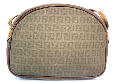 FENDI FF Logo Pattern Beige Leather Hand Bag Sling Bag Shoulder Bag Italy Used - Picture 4 of 22