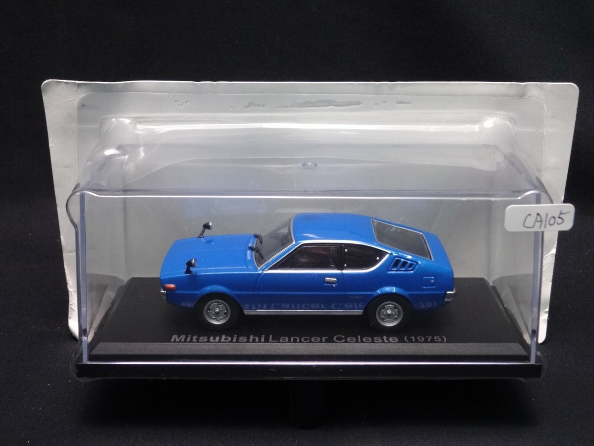 1/43 Mitsubishi Lancer 1975 Blue Scale Box Mini Car Display